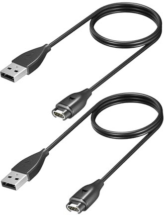 Yaekea 2 Piezas Cargador para Garmin Fenix 6/6S/6X Pro/5/5S/5X Plus/7/7S/7X, Forerunner 935/745/235/245/255, Approach S10/S40/S60, Vivoactive 3/4S, Exip, Vivosmart,Instinct,Venu Cable USB de Repuesto