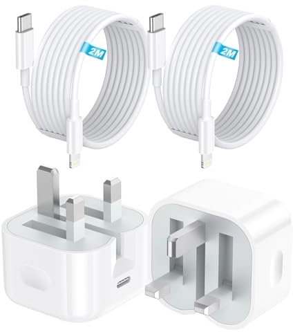 Nebwoak 20W iPhone Fast Chargers Cable and Plug【Apple MFI Certified】 2Pack USB C Charger Plug Power Adapter with 6FT USB C Cable,Apple Fast Charger Compatible iPhone14/13/12/11 Pro/Pro Max/X/SE/8