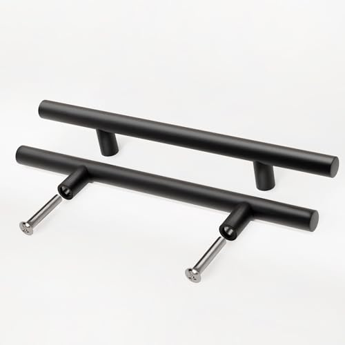 woplus Schwarz Schrank Schublade Gesamtlänge 45 cm Türgriff Ø: 12 mm Schrankgriff Küchenschrank Kleiderschrank Zieht Griffe Inkl. Schrauben (Bohrlochabstand: 290 mm, 10 Stück)