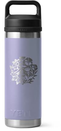 YETI Rambler Bouteille isotherme en acier inoxydable avec bouchon Chug – 532 ml – Lilas cosmique (MOM)