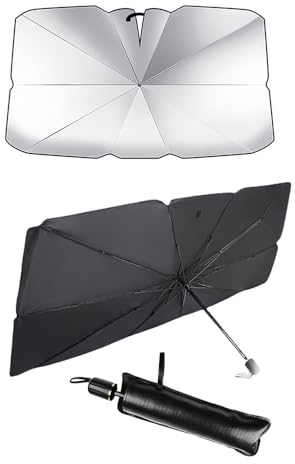 MMHGFIR Auto Sonnenschutz Frontscheibe, für Opel Corsa-C Corsa-D Corsa-E Corsa-F 360° Rotations Faltbarer Auto Windschutzscheibe Sonnenschirm Regenschirm,UV- und Hitzeschutz Sonnenblende,80 * 126CM