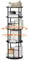 uyoyous 360° Drehbares Bücherregal Rotating Bookshelf Holz 4 Ebenen Bookcase Bücherturm Freistehend Runde Drehbarer Eck Bücherschrank für Schlafzimmer, Wohnzimmer, Büro, Schwarz