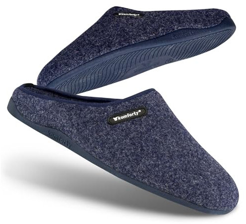 Komforty Hausschuhe Damen Herren - Rutschfeste Hausschuhe für drinnen & draußen - Warme Pantoffeln (Marineblau, EU Schuhgrößensystem, Erwachsene, Numerisch, M, 38)