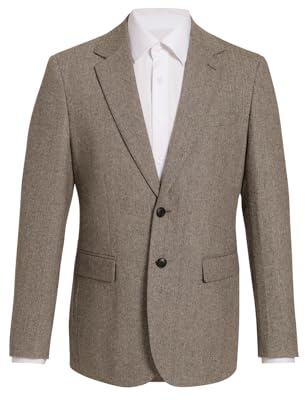 Dobell Mens Brown Herringbone Tweed Suit Jacket Regular Fit Wool Blend-44R