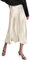 Zeagoo Damen Casual Satin Longrock Elastische Taille Reißverschluss Satinrock Klassische Einfarbige Seidige Midirock Cremefarben XS