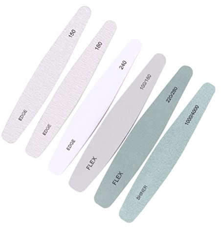 Ipetboom 6pcs Nail Files Nail Buffer Double Side Polishing Bars for Manicure Tools for Home Use