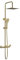 Sistema de Ducha Nite Monomando con Rociador Atlas 25x25 cm - Barra Telescópica Ajustable y Mango de 3 Funciones (Oro Cepillado)