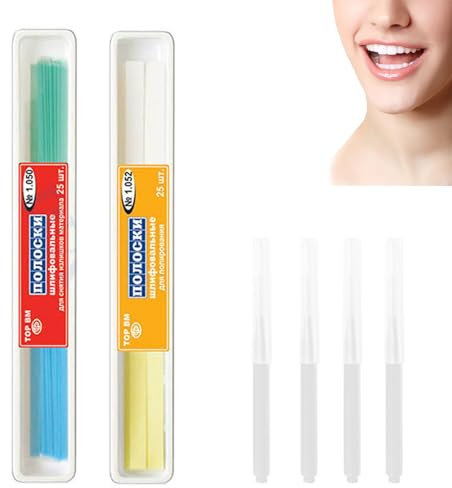 50 Stück Zahnschleifpapier.Zahn Schleifpapier,Zahnschleifpapier für Zwischenräume,für Schnelles und Effektives Zähneknirschen und Eine Tiefenreinigende Mundhygiene,Mit 4 Interdentalbürsten