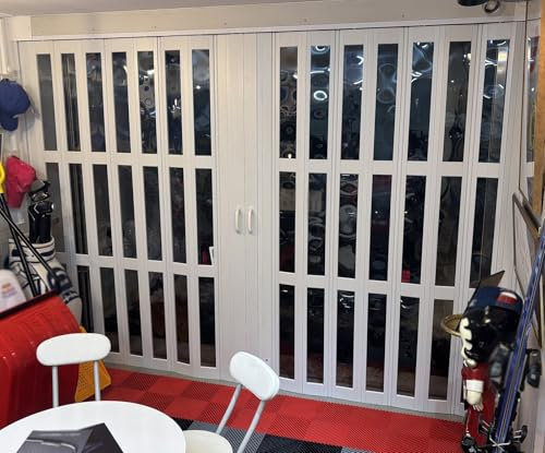 FalttüR FalttüRen FaltschiebetüR Kommerzielle Vinyl-Schiebetüren aus Falttüren, 200 201 203 205 210 cm hoch, große Falttür für den Innenbereich mit Glasscheibe für Geschäfte/Einkaufszentren(76x200cm/2