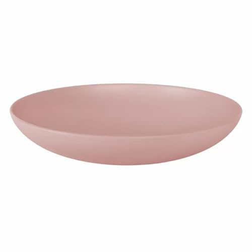 Verlo Flache Schale Ø 35 cm – Keramikschüssel in schmutzig rosa – große Servierschale für Salate, Obst & Snacks