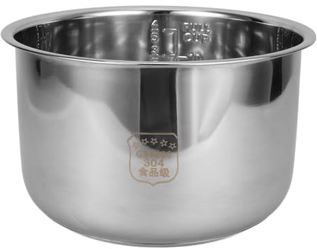 LOORGVEL Reiskocher Edelstahl Innentopf 5l Antihaftbeschichtet Universeller Ersatztopf für Reis Kochen Kuchen Backen und Suppen für Elektroherd