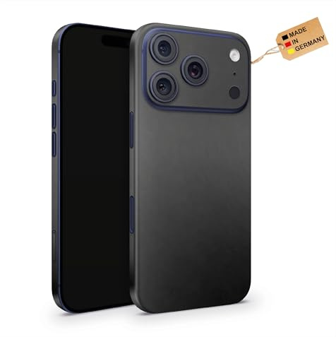 TF Skins Skins kompatibel mit iPhone 17 Pro Max, Skin Schutzfolie 360° Full Coverage mit Logo Ausschnitt (Matt Schwarz)
