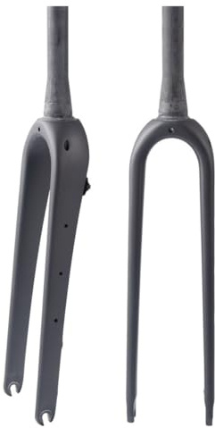 Forcella Rigida in Fibra di Carbonio Gravel 700C per Bici da Strada QR 9 * 100 mm 1-1/8 28,6 mm Tubo Dritto/Conico Forcella Anteriore per Bici per Pneumatici 55C Freno a Disco