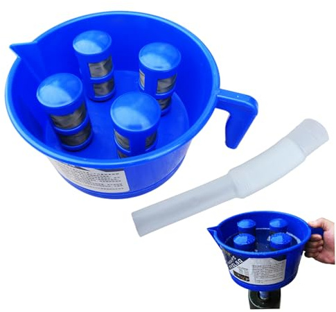 Imbuto filtrante |.Separatore acqua olio con 4 filtri per benzina e |.Imbuto di filtraggio multiuso per filtri puliti per carburante e liquidi