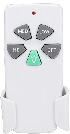 Yanmis Mando a Distancia para Ventilador de Techo, 303,9 MHz con Soporte de Pared para Ventilador de 3 Velocidades y Regulador de Luz de Repuesto para 2AZPFAN53T, FAN53TW, FAN35T,