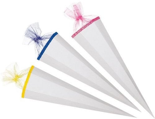 Schultüte Rohlinge eckig weiß, 70 cm, mit Verschluss, 1 - Stück Zuckertüte Schultüte basteln - Schultütenrohlinge