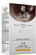 Bionike Shine On - Trattamento Colorante Capelli N.4.3 Castano Dorato, Kit Tinta per Cute Sensibile Senza Ammoniaca, Azione Nutriente e Protettiva, Dona un Colore Brillante, Copre i Capelli Bianchi