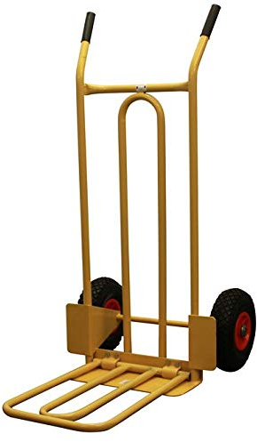 Heavy Duty Folding & Fixed Toe Sack Truck | Platform Trolley with Pneumatic Wheels, Rubber Handles, Durable Steel Frame | Ideal for Domestic and Commercial Use | 200Kg Capacity Sack Barrow