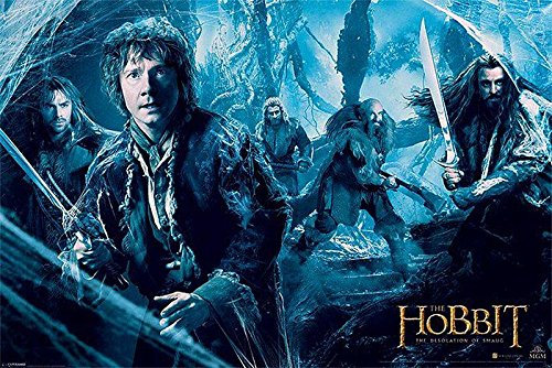 Close Up The Hobbit Poster Teaser The Desolation of Smaug (91,5cm x 61cm) + 2 St. transparente Posterleisten mit Aufhängung