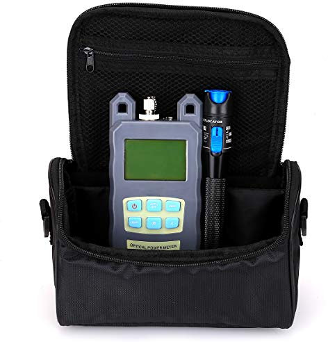 1KM FTTH Fiber Tool Small Bag with Optical Power Fiber Meter and Visual Fault Locator Universal Connector Fiber Optic Cable Tester Checker Test Tool for Fiber Optic CATV Engineering