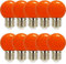 NCC-Licht 10 x LED Leuchtmittel Tropfen Kugel 2W E27 360° ORANGE auch Außenbereich