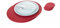 Nikalaz Rund Platzsets und Untersetzer aus recyceltem Leder, 4 Stück Tischsets, Tisch-Matten, Platzdeckchen 33 cm und Untersetzer 10cm (ROT)