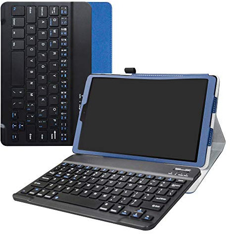 Bige Galaxy Tab A 10.1 2019 Keyboard Case, Slim Stand PU Leather Cover with Romovable Keyboard for 10.1 Samsung Galaxy Tab A 10.1 SM-T510 /SM-T515 2019 Tablet,Blue