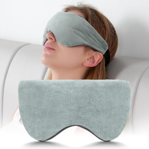 Sivio Weighted Eye Mask Heatable Grey | Heatable & freezable, silica beads, adjustable strap, soft cotton, for sleep