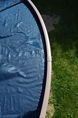 SPIRATO Lona solar de burbujas azul y negro para piscina, 740 x 366 cm, ovalada.