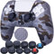 9CDeer 1 x Silicone Transfert Impression Protecteur épais Couverture Peau + 10 Thumb Grip pour Manette Playstation 5 / PS5 Camougrey