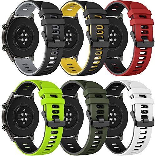 Songsier Armband Kompatibel mit Huawei Watch GT2 Pro 46mm, Huawei Watch GT 3 Pro 46mm/ Watch GT 46mm/Watch GT Active/Watch 2 Pro/Galaxy Watch 3 45mm/Galaxy Watch 46mm, 22mm Silikon Ersatzarmband