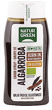 NaturGreen - Sirope de Algarroba Ecológico BIO, Edulcorante, Sin Azúcares Añadidos, Bajo Índice Glucémico, Sin Gluten, Sin Lactosa, Vegano - 320g