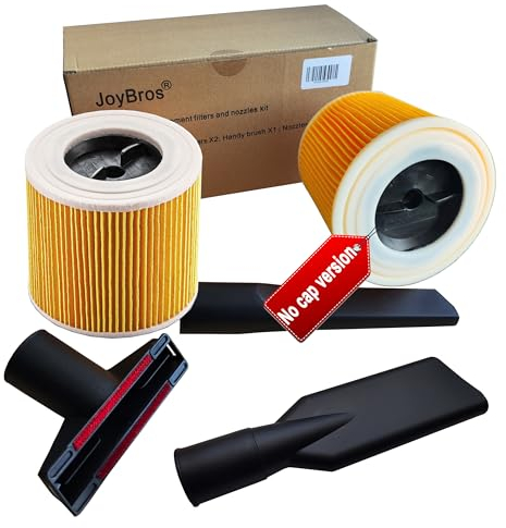 JoyBros 2x Filtri a Cartuccia per Kärcher wd2 plus wd3 Premium wd3s wd3p Filtro 6.414-552.0 6.414-772.0 6.414-547.0 3X Ugelli Kit Accessori Ricambio