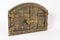 SEZAM Porte de four double en fonte avec loquet de porte, aspect rivet, porte de four à pizza - four à pain - porte de four en pierre, 53,2 x 5,5 x 35,5 cm, or antique