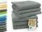 ZOLLNER 6er Set Handtücher in 50x100 cm - besonders weiche und saugstarke Gästehandtücher in hellgrau - mit praktischem Aufhänger - waschbar bis 95°C - Baumwolle - Hotelqualität