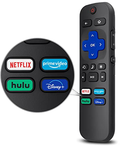 LOUTOC Universal for Roku TV Remote,Replacement for Hisense/Sharp Roku TV,TV Remote with Netflix Disney+/Hulu/Prime Video Buttons