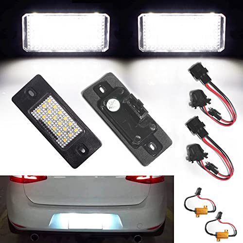 Beneges 2 Stücke Fehlerfrei Xenon Weiß Led Nummernschild Licht Kompatibel mit 1999-2011 Volkswagen Bora Golf Passat Tiguan, 2002-2010 Porsche Cayenne 95563162002