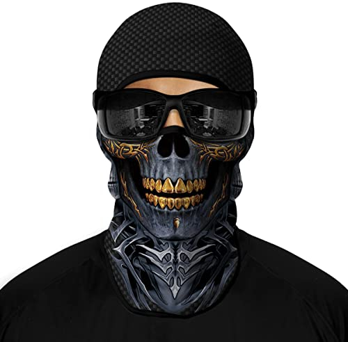Cody Lundin Sturmhaube, Vollgesichtsmaske, coole Sonnenschutz, Abdeckmaske, langer Hals, atmungsaktiv, Skimaske, Motorradmaske für Herren und Damen, Halloween, Cosplay, Outdoor-Sport, Radfahren,