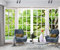 XAONUO Des Arbres Fond D'Écran Photo Effet 3D Vert Arbres Fenêtre 140X70Cm Papier Peint Panoramique 3D Tapisserie Intissé Murales Poster Décoration Murale Effet Trompe Loeil