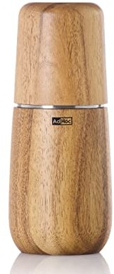 AdHoc MP701 Pfeffer- | Salzmühle Yono, CeraCut® Keramik Mahlwerk, Akazienholz|Edelstahl, 15 CM