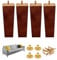Lot de 4 pieds de canapé en bois carrés du milieu du siècle avec kit de matériel pour canapé, armoire, chaise, table basse, commode - Marron - 20 cm
