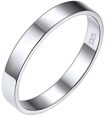 Bestyle Ring Damen 925 Sterling Silber Verlobungsring Ringbreite 3mm Größe 62 Hochzeitsringe Eheringe Verlobungsring Trauringe Ewigkeitsring