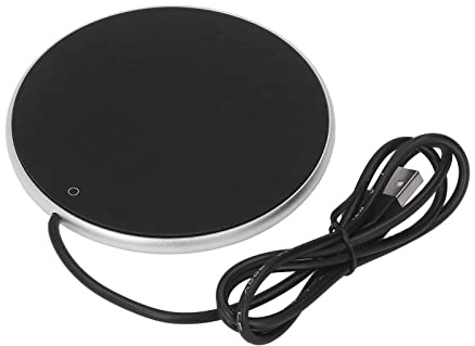 Kaffemugg Värmare 55°C Konstant Temperatur Utrymmesbesparande Smart USB-ljusvärmare Liten Bärbar Kaffevärmare för Hemmakontor på Resa(Silver)