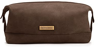 DRAKENSBERG Leder Kulturbeutel 'Ruby' für Herren mit Bügelverschluss - Klassischer Dopp Kit, stilvoll elegant, 5L - Dunkel-Braun, DR00355