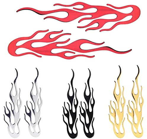 Sosa&Ya 2 Stück Flammen Autoaufkleber 3D reflektierend Auto Aufkleber Stickers wetterfest glänzend Motorrad Feuer (Rot)