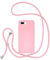 UEEBAI Crossbody Lanyard Phone case for iPhone 7 Plus/iPhone 8 Plus, Silicone Phone Cover Necklace Cord Strap Soft Shockproof Protective Case - Pink