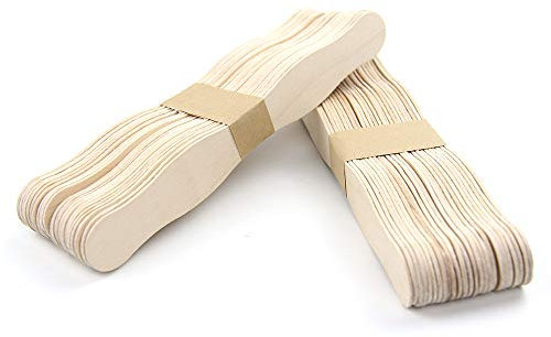 8,Craft Sticks,Wooden Fans Sticks,Fan Handles,Wood Wavy Sticks,Hand Fans for Wedding Programs,DIY,Crafts,Paint Mixing (50)
