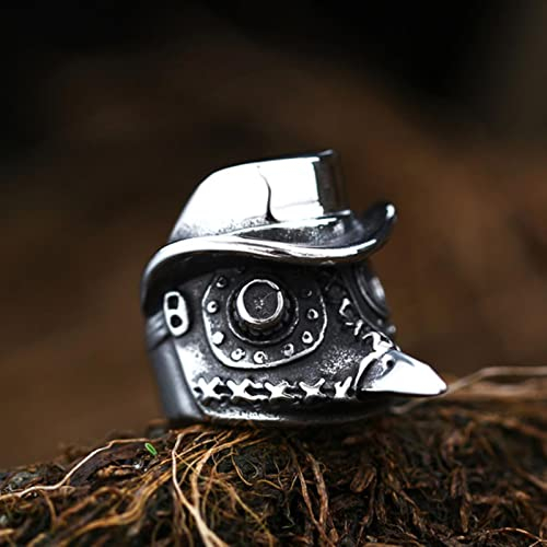 XJruixi Unique Stainless Steel Viking Crow Ring Men Punk Hip Hop Mechanical Ravens Ring Men Boy Nightclub Party Jewelry Gift