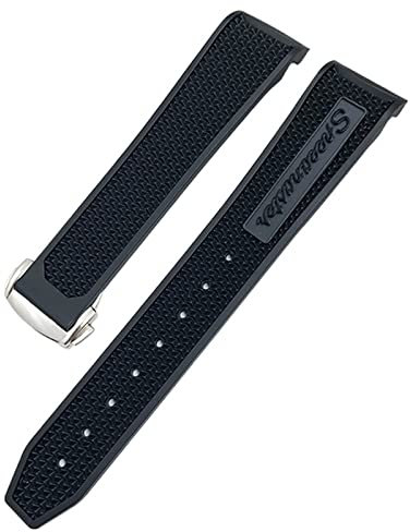 HAODEE 18 mm, 19 mm, 21 mm, 22 mm, Gummi-Silikon-Uhrenarmband 20 mm für Omega Moonwatch Speedmaster Seamaster 300 Planet Ocean AT150 weiches Uhrenarmband (Farbe: Schwarz, Schwarz 1, Größe: 20 mm)