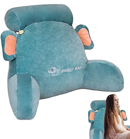 Rückenkissen Für Sofa,Lesekissen Buchkissen Lesehilfe Mit Armlehnen Und Abnehmbare Nackenkissen,Bücherkissen Mit Waschbarem Bezug,Keilkissen Für Lesen,Arbeiten,und Spielen Auf Dem Bett,Sofa,oder Couch